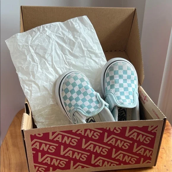 Vans Kids Classic SlipOn Blue Checker board - Picture 14 of 14